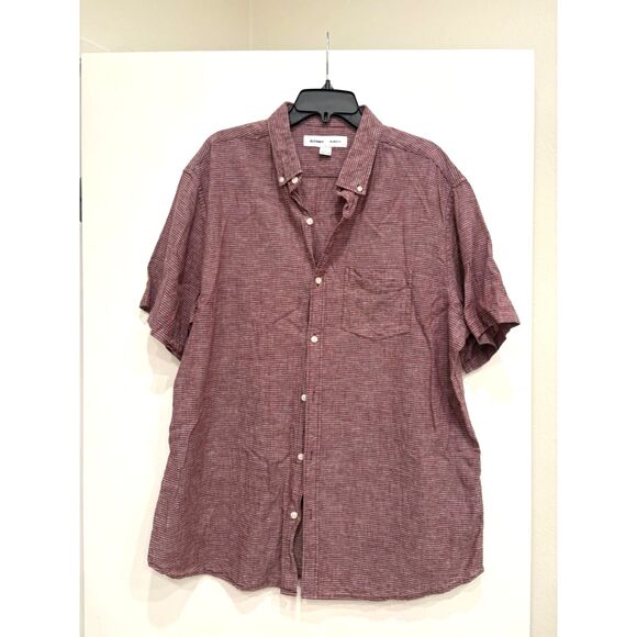 Old Navy Mens Burgundy Button Up  XL-Tall - Relaxed Fit - Picture 1 of 5